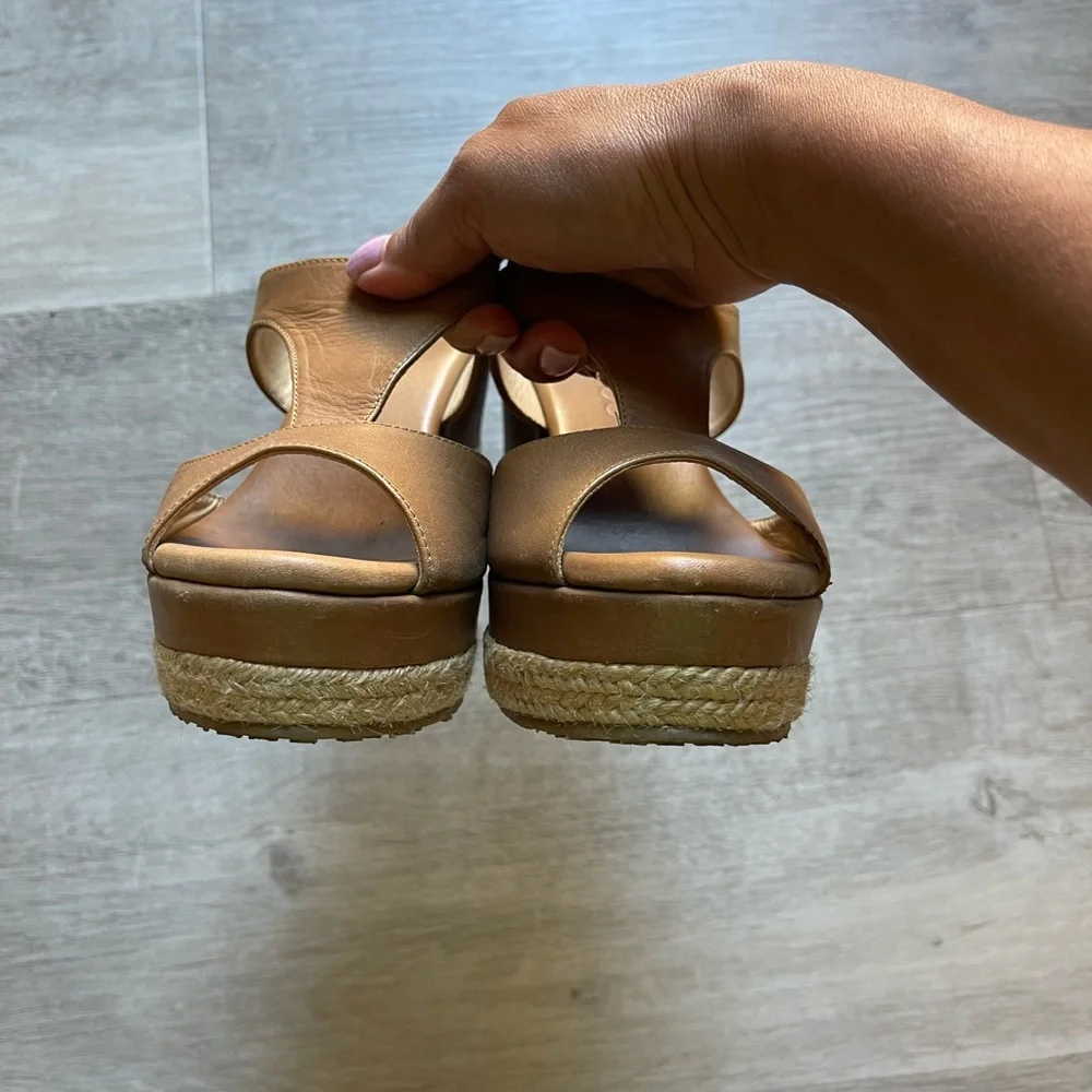 Jimmy Choo Pacane Tan Vacchetta Wedges size 35.5 - Picture 6 of 9